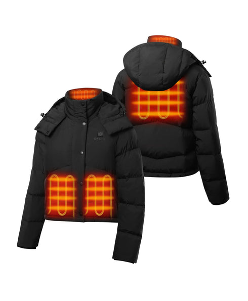 Cloudpop Damen 4-Zonen Beheizte Daunenjacke mit Kapuze ,view 2