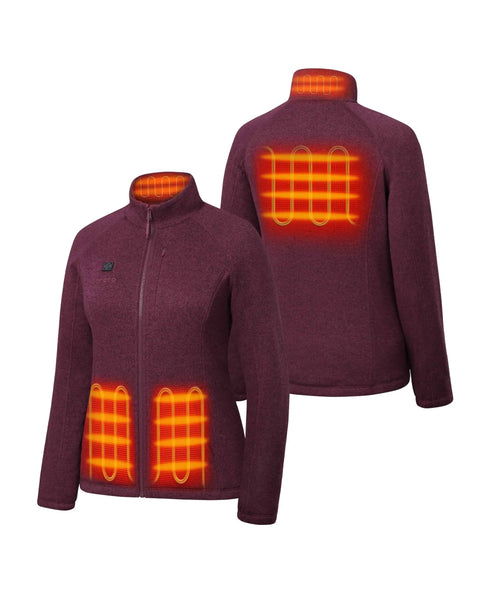 Augusta Tournament Women's 4-Zone Heated Sweater Fleece Jacket ,view 2