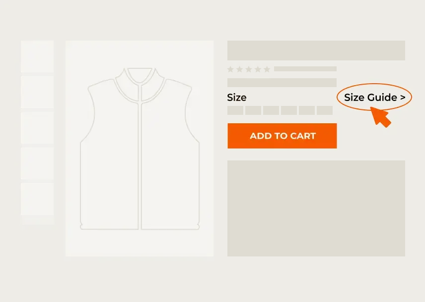 ororo | Wo Sie die Größentabelle auf der Produktseite auf dem PC finden